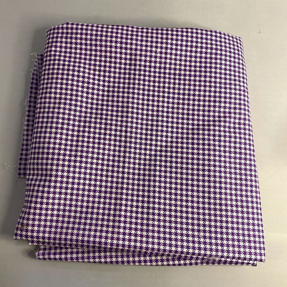 #7969 Purple Checkered Fabric Print For Crafts Size 1 1/4 YD x 60in